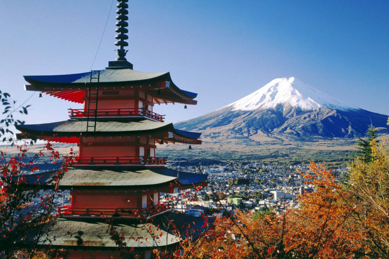 Chùa Chureito và núi Phú Sĩ