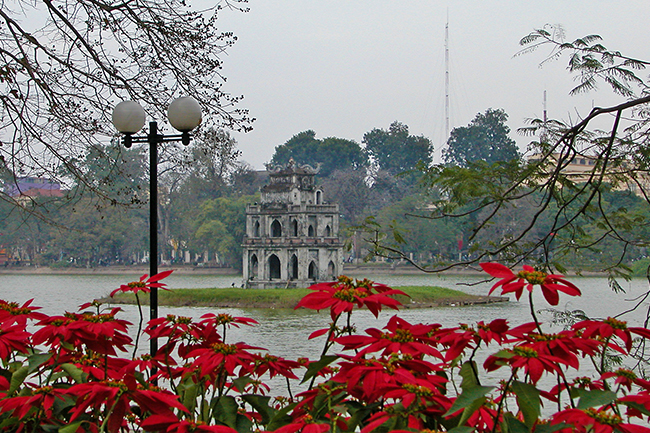 The central Pagoda in West Lake Hanoi